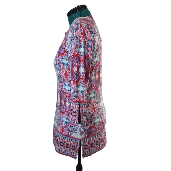 Coolibar Sun Protection Tunic Top Women M St Lucia Floral Print 3/4 Sleeve - Picture 3 of 11